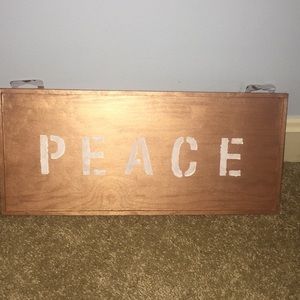 PEACE rose gold wall art